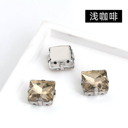 Square claw drill perforated hand sewing rhinestone wedding dress accessories handmade material accessories square claw drill