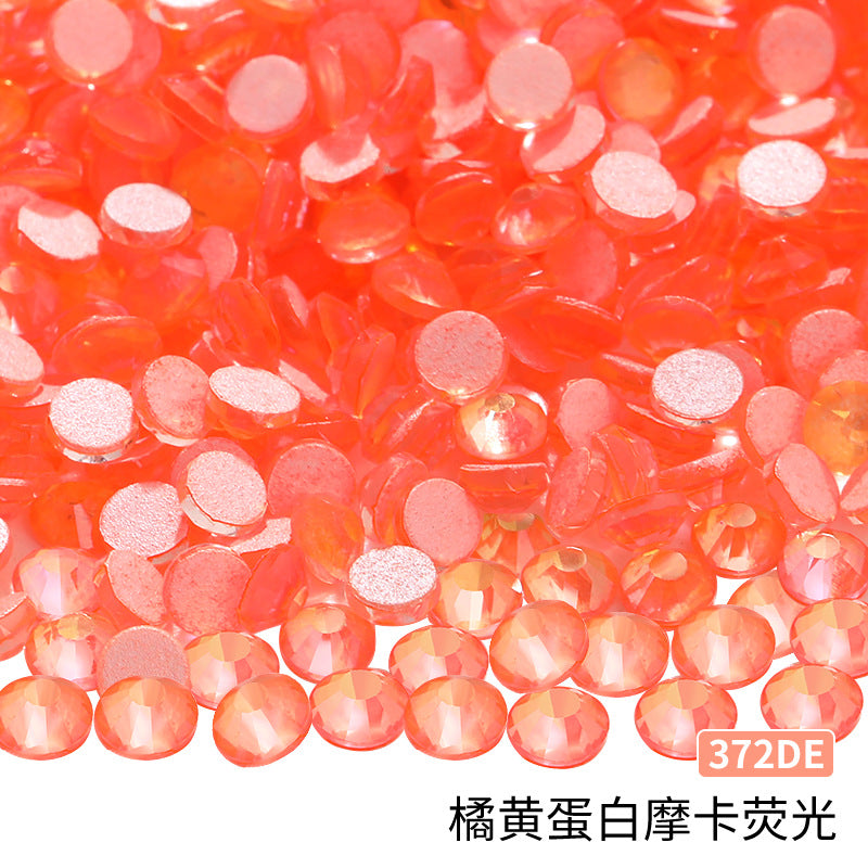 Guomao A-Diamond Even-Face Protein Mocha Fluorescent Ultra-Glitter Glass Diamond Jewelry Accessories DIY Phone Case Accessories Flat-Bottom Diamond