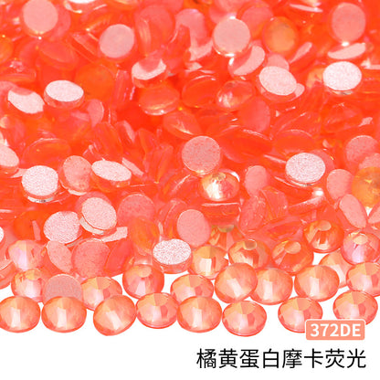 Guomao A-Diamond Even-Face Protein Mocha Fluorescent Ultra-Glitter Glass Diamond Jewelry Accessories DIY Phone Case Accessories Flat-Bottom Diamond
