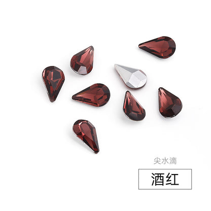 Long Drop Teardrop Diamond Rhinestones - Silver Crystal Luggage Jewelry Nail Art Clothing Hair Accessories