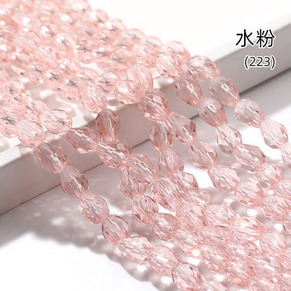 Xichuan cross-border water drop beads, glass beads, door curtains, garment accessories, straight hole water drop beads, cut surfaces, crystal bead factory wholesale