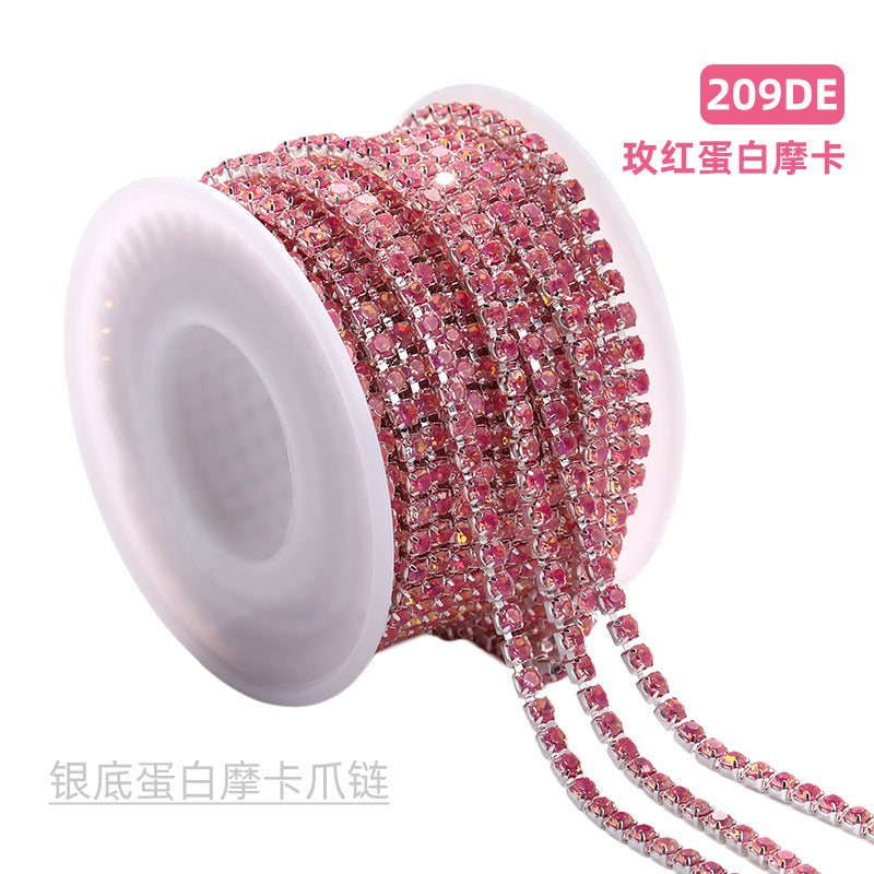 Colorful SS12 claw chain protein mocha series diamond chain dense phone case, luggage, clothing accessories, DIY accessories