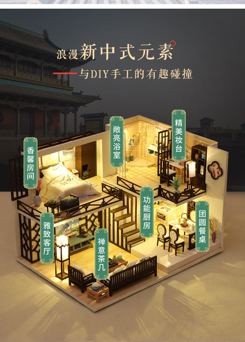 Jiite DIY Cottage M033-B Yaxinju Wooden Hand-assembled Miniature Landscape Model Ornament Birthday Gift