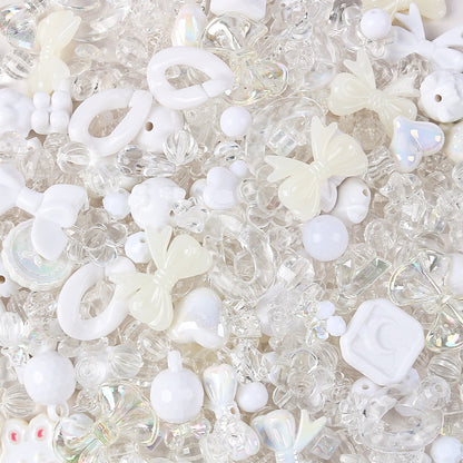 Cute Bow & Flower Acrylic Beads - DIY Mobile Phone Chain Necklace Lanyard Accessories