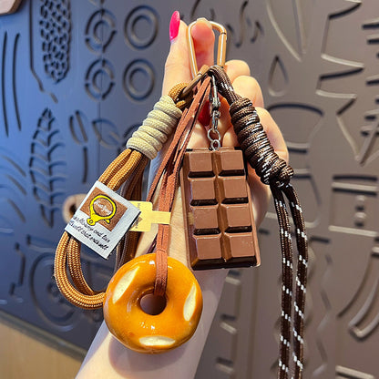 Creative miu system simulated alkaline water bread bracelet keychain pendant couple bag keychain small pendant wholesale