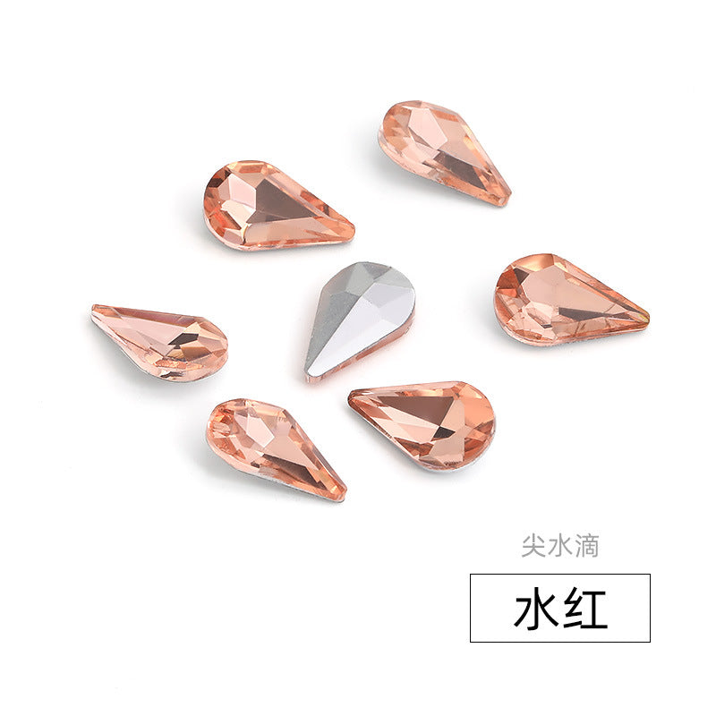 Long Drop Teardrop Diamond Rhinestones - Silver Crystal Luggage Jewelry Nail Art Clothing Hair Accessories