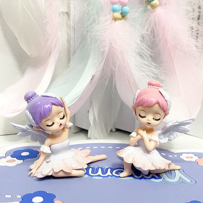 6 Angel Baby Figures Creative DIY Cake Decoration Cartoon Gacha Blind Box Doll Birthday Gift Toys
