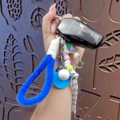 Creative miu tie table tennis love bracelet keychain pendant couple car bag keychain pendant gift