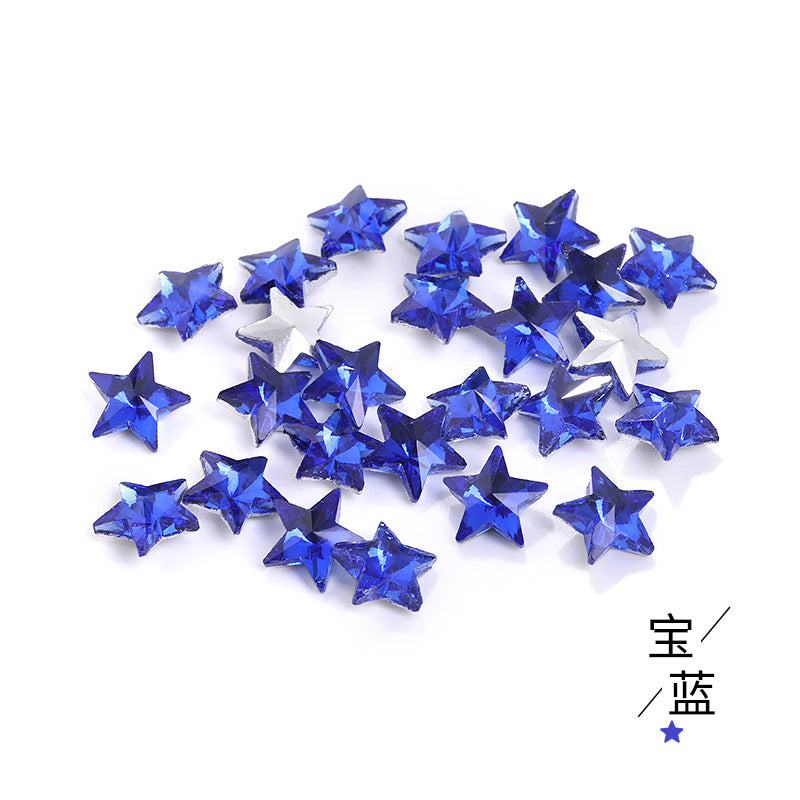 Source of origin: pointed bottom five-pointed star rhinestone, glass five-pointed star rhinestone, phone case diamond attachment, hair accessory rhinestone accessories