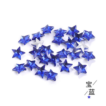 Source of origin: pointed bottom five-pointed star rhinestone, glass five-pointed star rhinestone, phone case diamond attachment, hair accessory rhinestone accessories