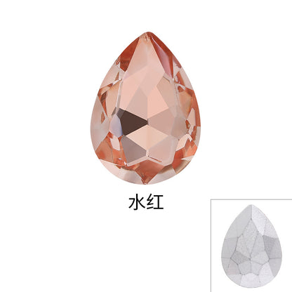 Drop Shape Diamond, Real Silver Plated Bottom Glass, Rhinestone Luggage, Hair Accessories, Accessories, Culet Drop Diamond
