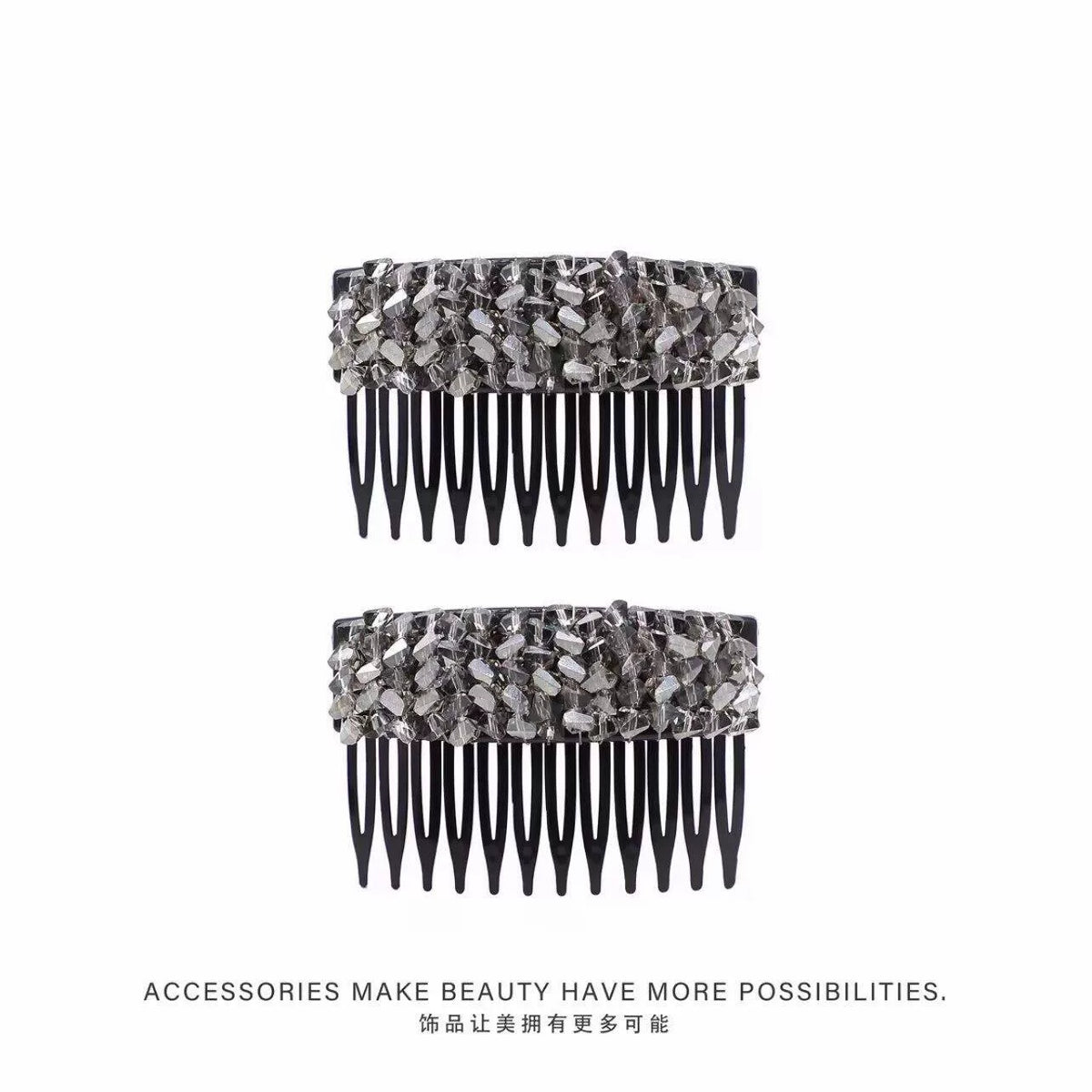 Elegant light luxury rhinestone hair comb, high-end inverted comb hair accessory, new style of bangs and loose hair organizer, side hair clip