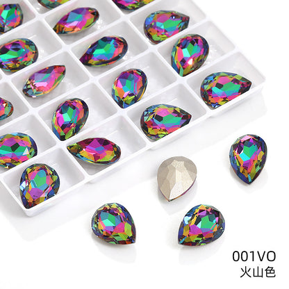 K9 high-end pear-shaped rhinestones, special-shaped rhinestones, real silver-plated base wedding dress accessories, pointed bottom pinkstone rhinestones