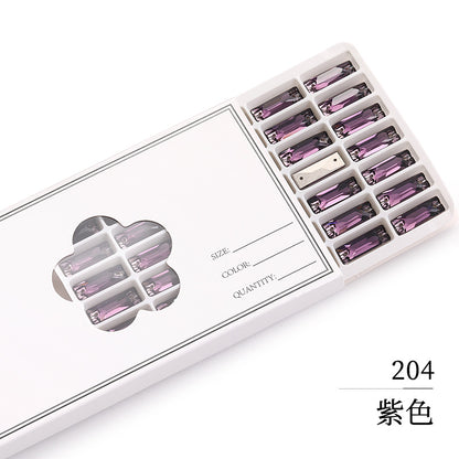 Double Hole Long Bar Flat Bottom Rhinestone - Hand-Stitched Scratch-Resistant AB Color Straight Strip Flat Buckle for Clothing Luggage