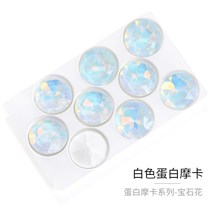 Xichuan crystal glass diamond 27mm gemstone flower pointed bottom special-shaped diamond DIY hair ornament diamond ornament super flash protein fantasy match