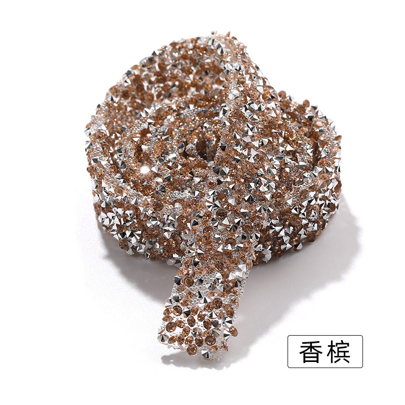 Resin drill belt width 1.2cm tear off instant jewelry handicrafts cups, shoes bags clothing accessories color diamond belt 1 yard