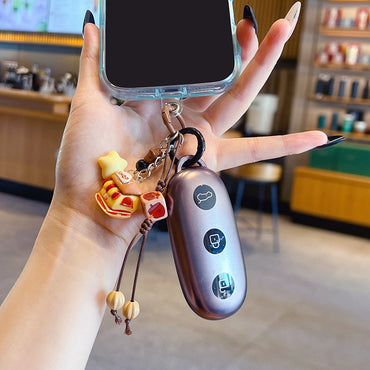 Creative Maillard DIY small drip slip keychain pendant female couple bag beaded mobile phone chain keychain pendant