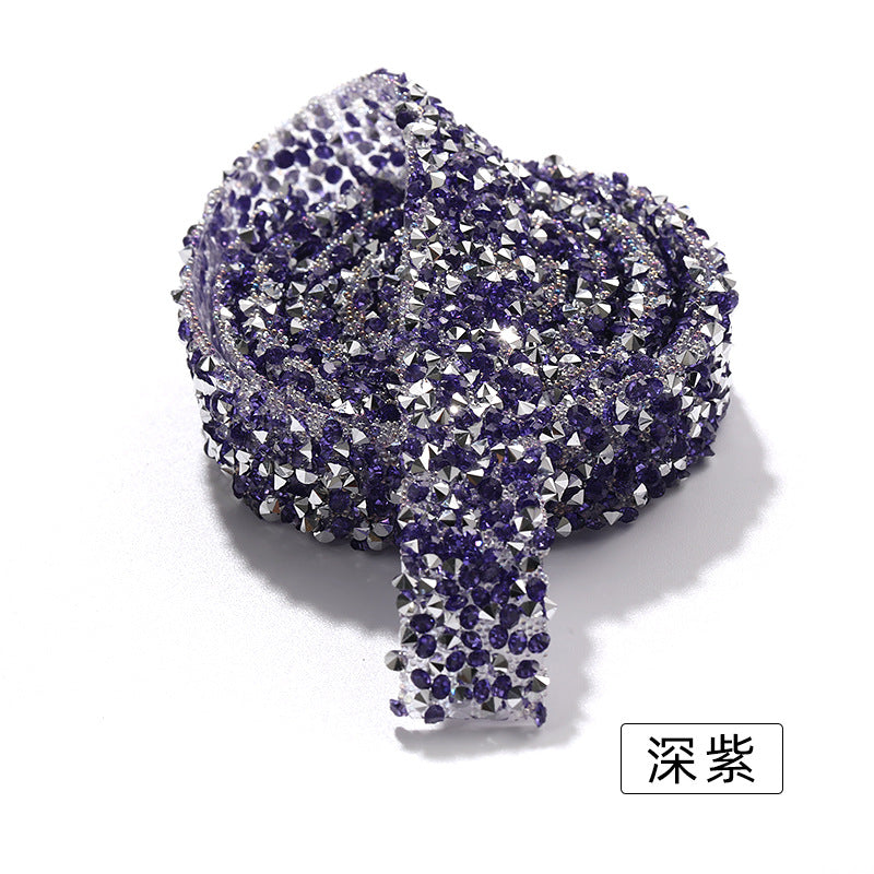 Resin drill belt width 1.2cm tear off instant jewelry handicrafts cups, shoes bags clothing accessories color diamond belt 1 yard