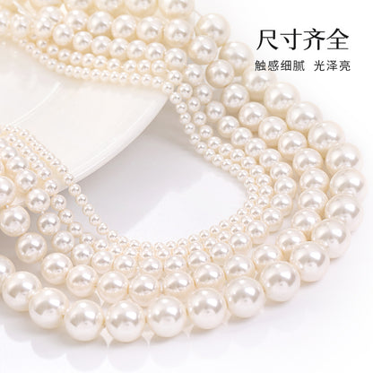 Imitation Shijia High-Quality Glass High-Brightness Pearl DIY Bracelet, Crossbody Chain, Bracelet Necklace, Through-Hole High-Brightness Glass Beads