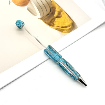 DIY  hot selling straight stripe full diamond ballpoint pen creative beaded cute grain pen hand-inlaid with diamonds heavy work ballpoint pen
