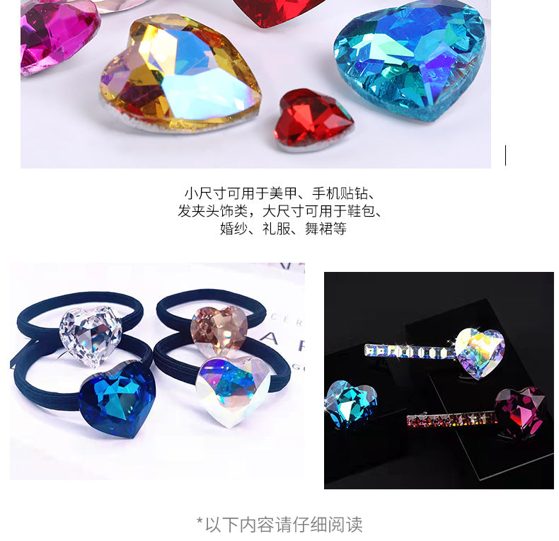 Heart Pointed Bottom Diamond Rhinestones - Crystal Glass Phone Sticker Clothing Headband Jewelry Accessories