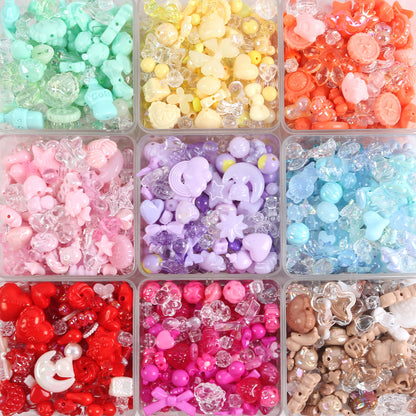 Cute Bow & Flower Acrylic Beads - DIY Mobile Phone Chain Necklace Lanyard Accessories