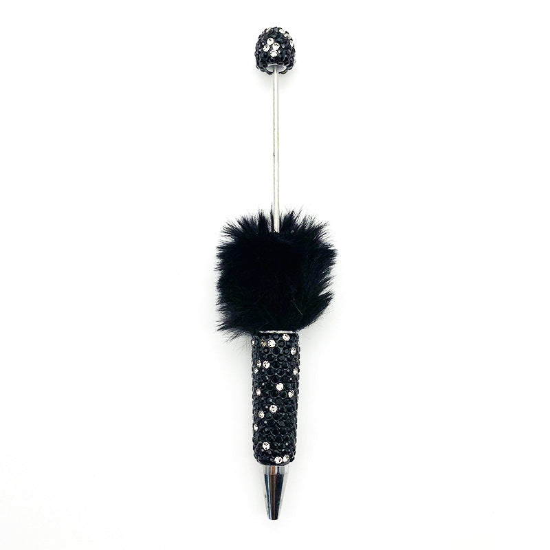 AB diamond ballpoint pen diy multi-color heavy work full diamond pen plush hairball beaded ballpoint pen spot wholesale