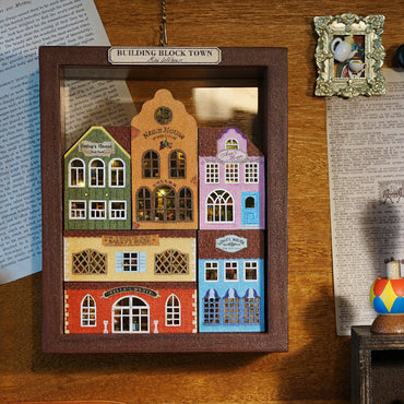 Wisdom House DIY Cottage QH Series Building Block Town Full Set Combination Handmade Assembled Mini Toy Model Gift