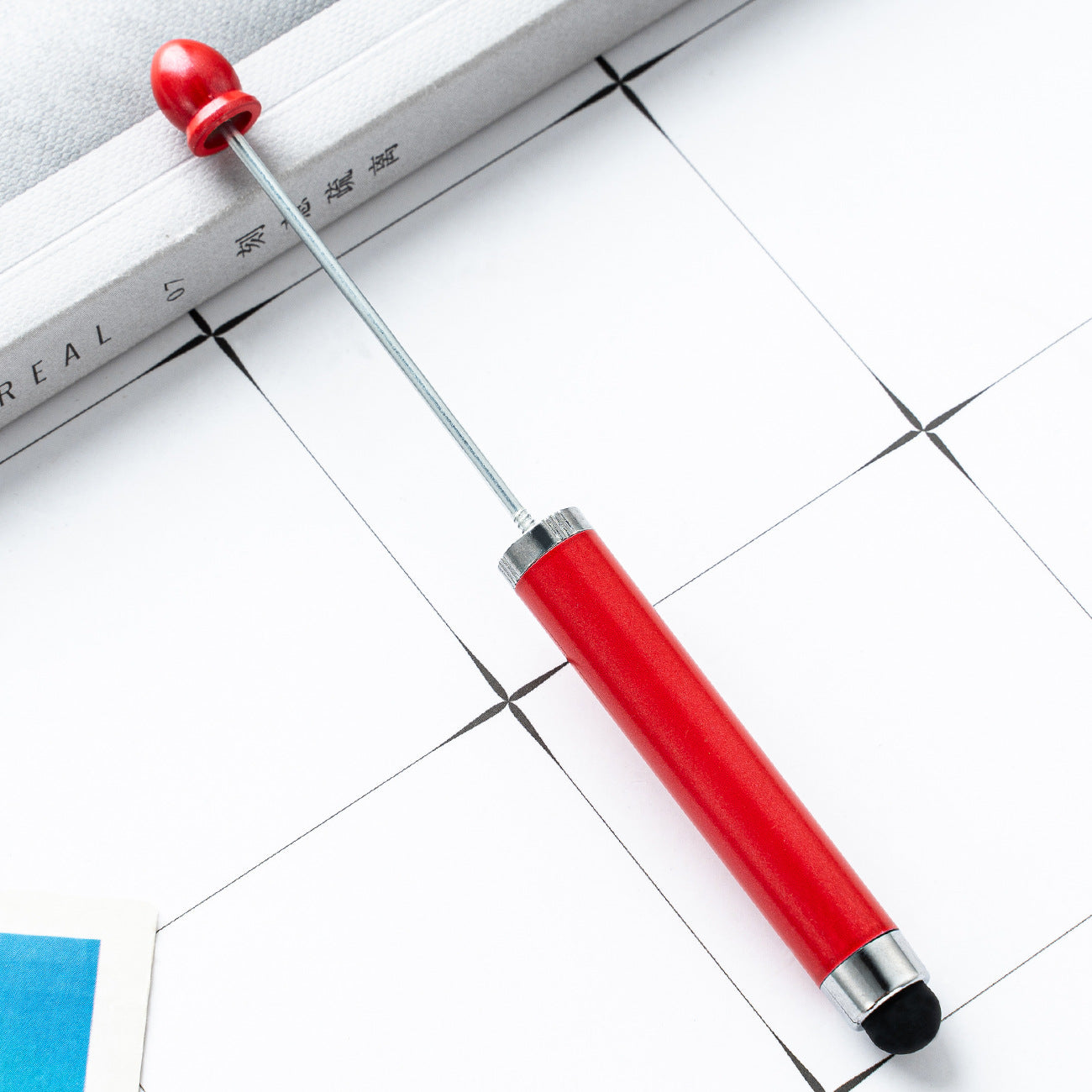 DIY touch screen ballpoint pen plastic beaded ballpoint pen wholesale multicolor cap ballpoint pen