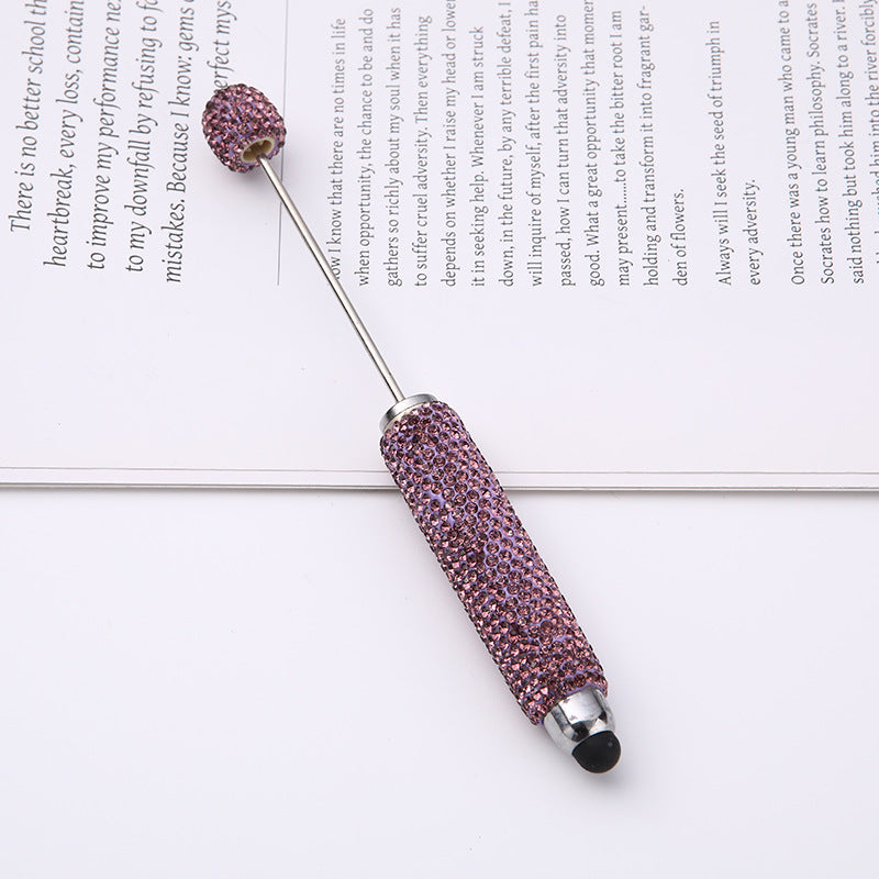 Source wholesale DIY touch screen full diamond ballpoint pen AB dazzling faience clay diamond ballpoint pen cross-border hot selling handmade gifts