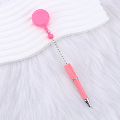 DIY easy to pull buckle ballpoint pen color plastic retractable doctor nurse badge card easy pull cable buckle