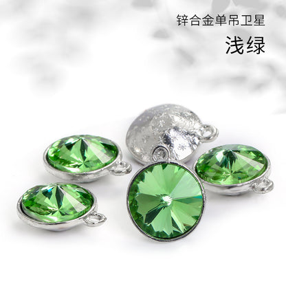 12mm zinc alloy satellite single pendant bag, necklace, bracelet, clothing decoration, accessory satellite shape round single-hole pendant