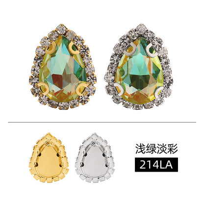 Waterdrop edge claw claw diamond light color crystal buckle thickened sole support, manual perforation, hand-stitched diamond shoes, hats, clothing, and accessories
