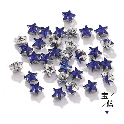 Best-selling 10mm five-pointed star stainless steel claw drill, ultra-glitter five-pointed star nail art clothing DIY accessory glass diamond