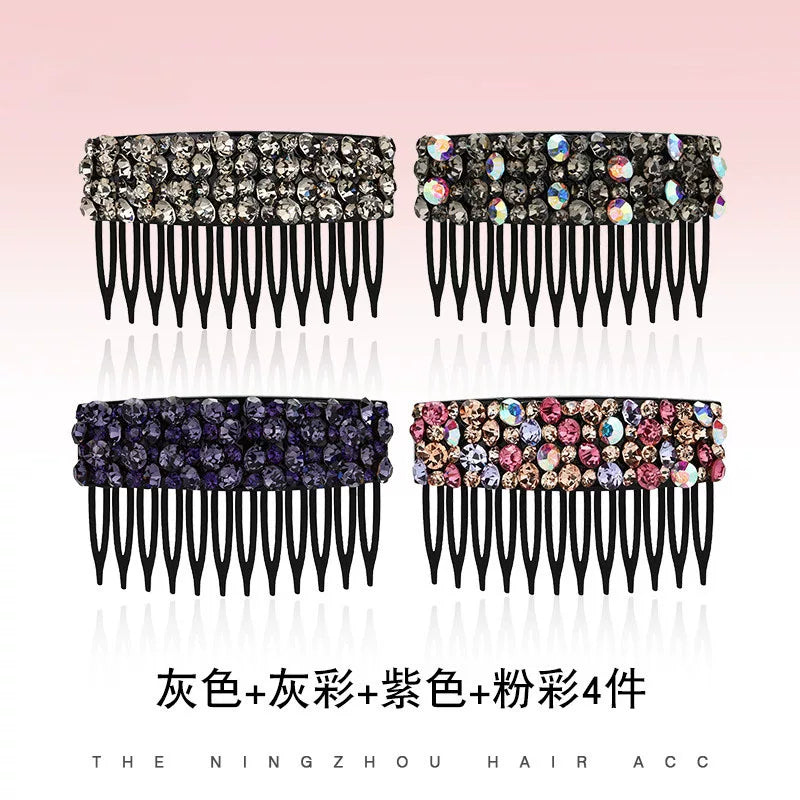Korean Dongdaemun High-End Rhinestone Hair Comb Inverted Comb for Women, Sophisticated Elegance New Loose Hair Styling Tool Hair Clip