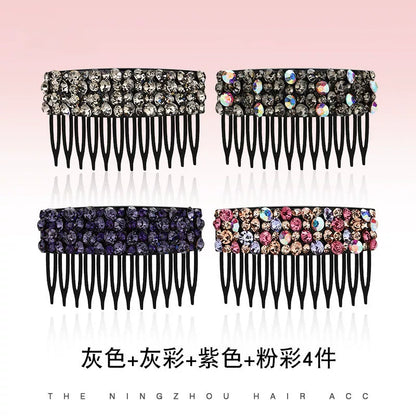 Korean Dongdaemun High-End Rhinestone Hair Comb Inverted Comb for Women, Sophisticated Elegance New Loose Hair Styling Tool Hair Clip