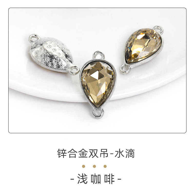 Direct supply of waterdrop double pendants, zinc alloy pendants, earrings, bracelets, jewelry accessories, high-value waterdrop double pendants