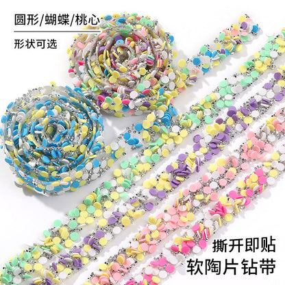Resin Diamond Rhinestone Strips - Tear-Off Ready-to-Paste Sequins Hot Diamond Shoes Clothing Accessories and DIY crafty