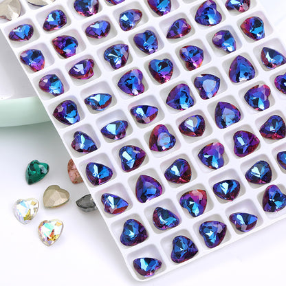 K9 Heart-Shaped Pointed Diamond Nail Art Diamond Phone Case Sparkling Diamond Wedding Dress Accessories Accessories Pointed Bottom Heart-shaped Diamond