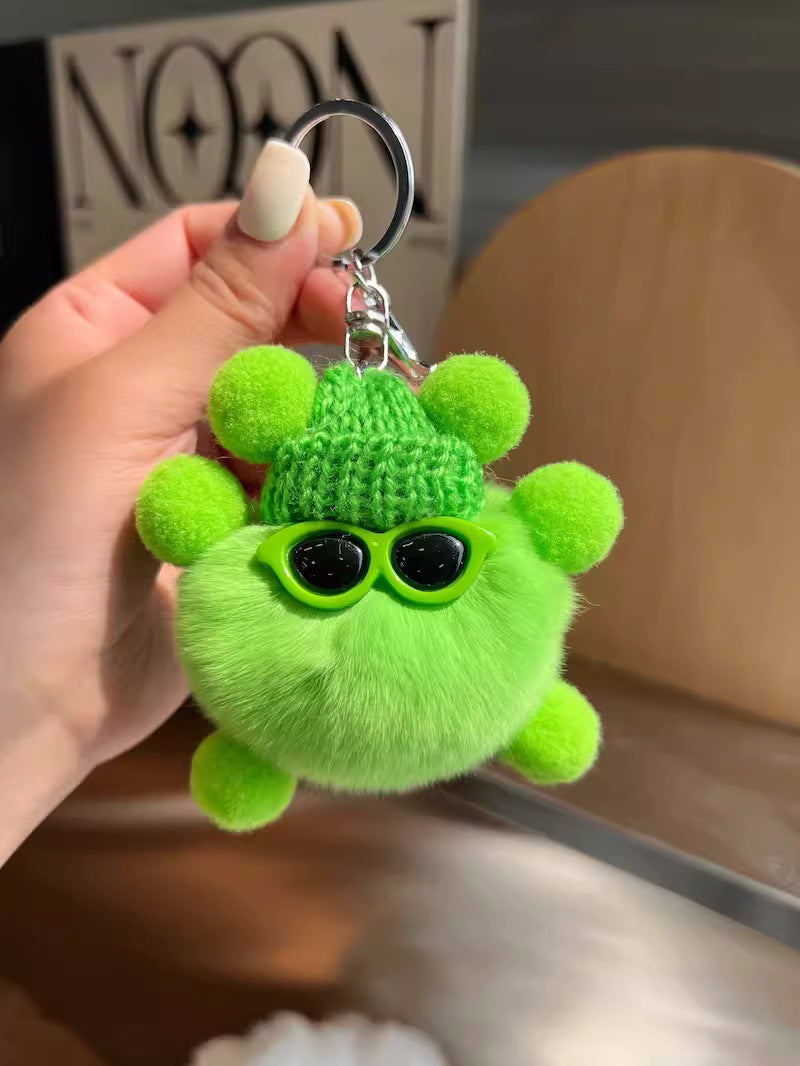Cute imitation otter rabbit long legs small briquette car keychain pendant plush bag pendant gift doll doll