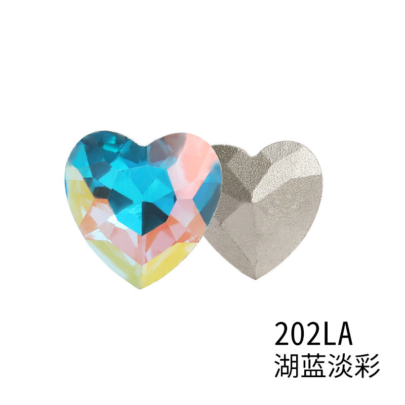 Xichuan heart-shaped light color LA series peach heart pointed bottom glass rhinestone DIY phone case accessories pointed bottom diamond sticker