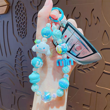 Creative Sanrio beaded mobile phone chain keychain female cute couple bag key chain doll small pendant wholesale