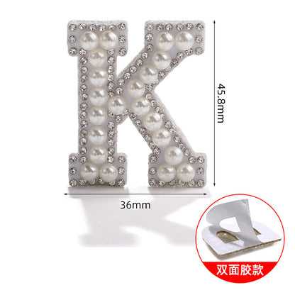 26 English letter patches, pearl adhesive backing tape, DIY double-sided decorative decoration, peel-off self-adhesive patch stickers