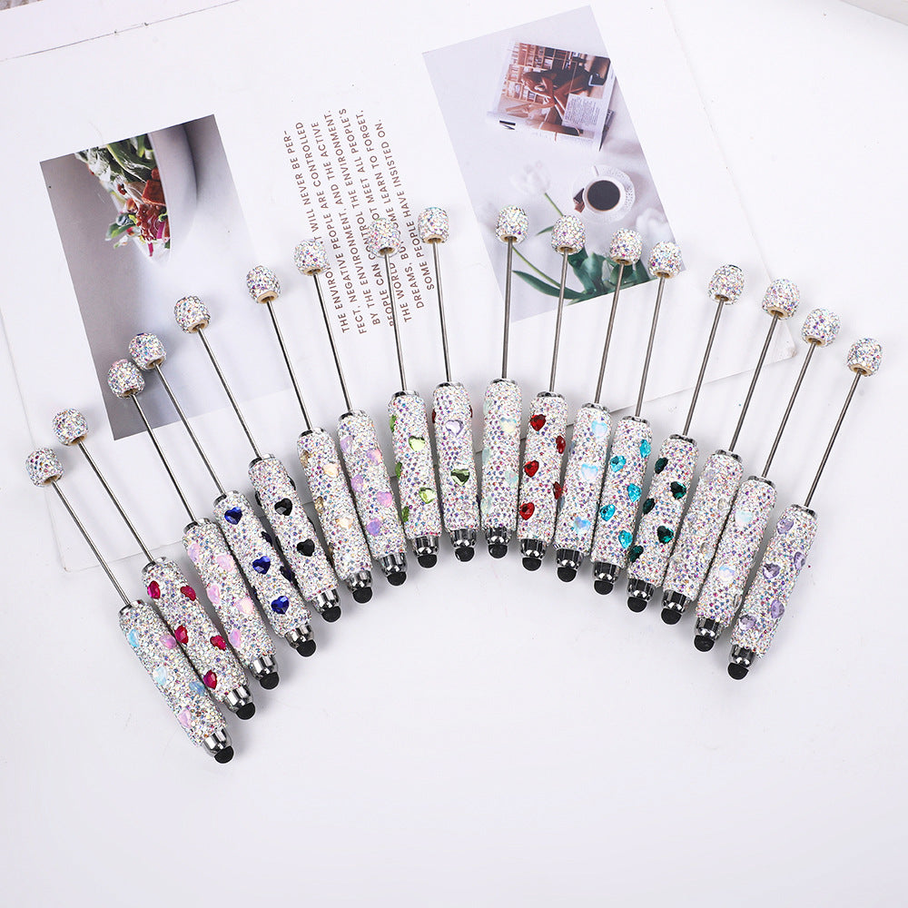 Colorful full diamond touch screen ballpoint pen creative DIY beaded multi-color love rhinestone ballpoint pen advertising gift pen