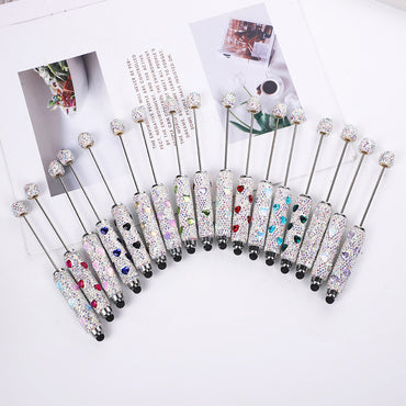 Colorful full diamond touch screen ballpoint pen creative DIY beaded multi-color love rhinestone ballpoint pen advertising gift pen