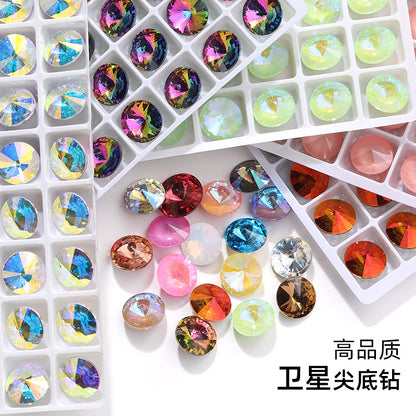 K9 High-End Rhinestone, Satellite, Special-Shaped High-Top Diamond, Wedding Dress, Dress, Crystal Jewelry, Nail Art, Diamond Material, Pointed Bottom Rhinestone