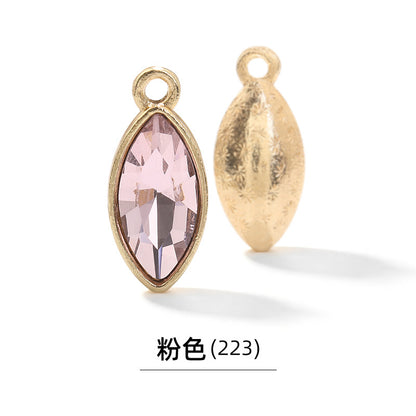 Xichuan horse eye zinc alloy pendant, gold base horse eye single pendant with diamond, DIY jewelry, earrings, doll pendants, horse eye rhinestone