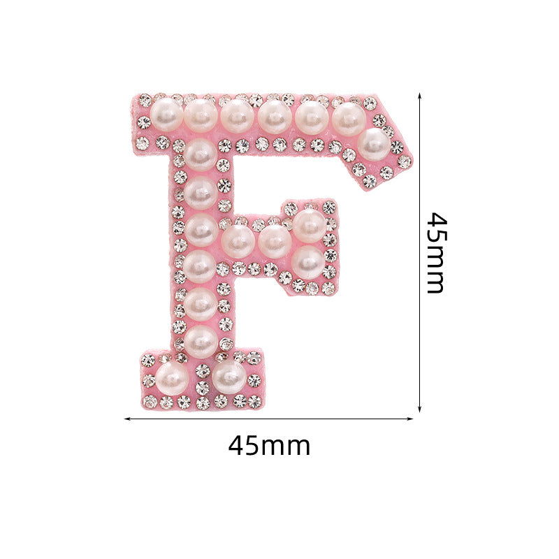 Hot Heat Patch Stickers with 26 English Letters DIY Accessories Clothing Accessories White Diamond Pink Nonwoven Fabric Stickers