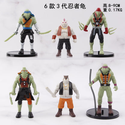 Anime wholesale 5 Teenage Mutant Ninja Turtles Raphael Doll Figure Doll Model Toys Micro Doll Ornaments