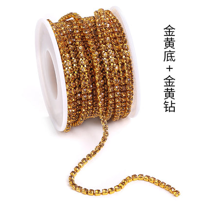 Cross-border explosive SS12 electrophoretic rhinestone claw chain, colorful diamond chain, intensive mobile phone case, luggage, clothing, accessories, diamond chain